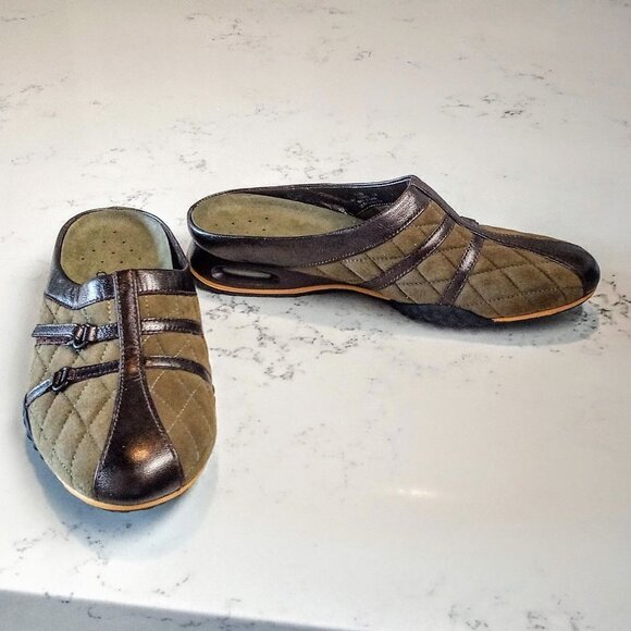 Cole Haan Nike Air Suede Leather Trim Mules - Picture 1 of 7